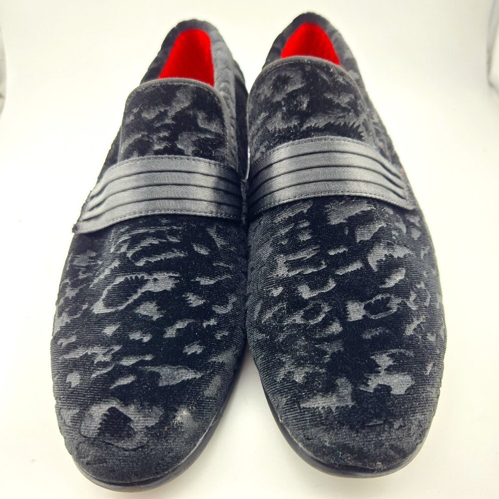 Robert David Varro II Kids 5M Black Velvet Heeled Dress Shoes Slip-On Formal